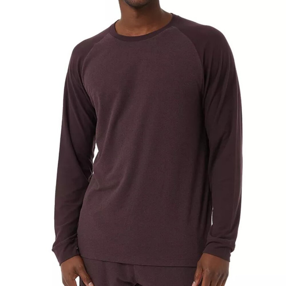 32 Degrees Men's Heat Plum Large Long Sleeve Sleep T-Shirt- Brand New In Package
